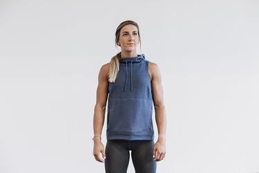 Nobull Microplush Sleeveless Women's Hoodie Deep Grey | Australia (JL7346)